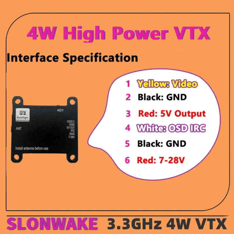 SLONWAKE FPV 3.3G 16CH 4000mW  – Drone Transmitter recenzja i cena