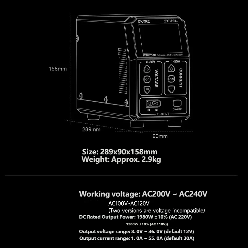 SKYRC PSU2000 1980W Regulowany – Drone Battery recenzja i cena